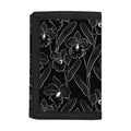 Black Cattleya Flower Pattern Print Trifold Wallet