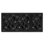 Black Cattleya Flower Pattern Print Trifold Wallet
