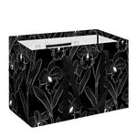 Black Cattleya Flower Pattern Print Utility Tote Bag