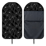 Black Cattleya Flower Pattern Print Waterproof Car Seat Cover