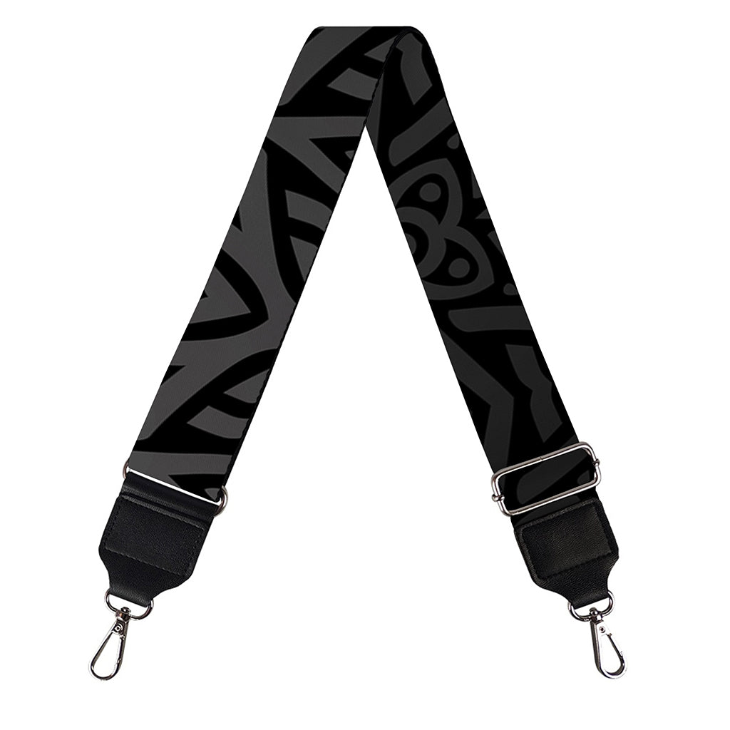 Black Celtic Symbol Pattern Print Bag Strap