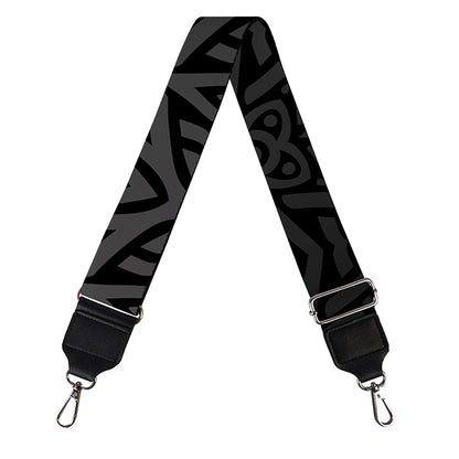 Black Celtic Symbol Pattern Print Bag Strap