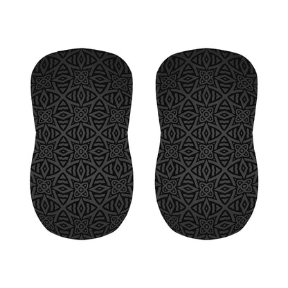 Black Celtic Symbol Pattern Print Bar Stool Covers