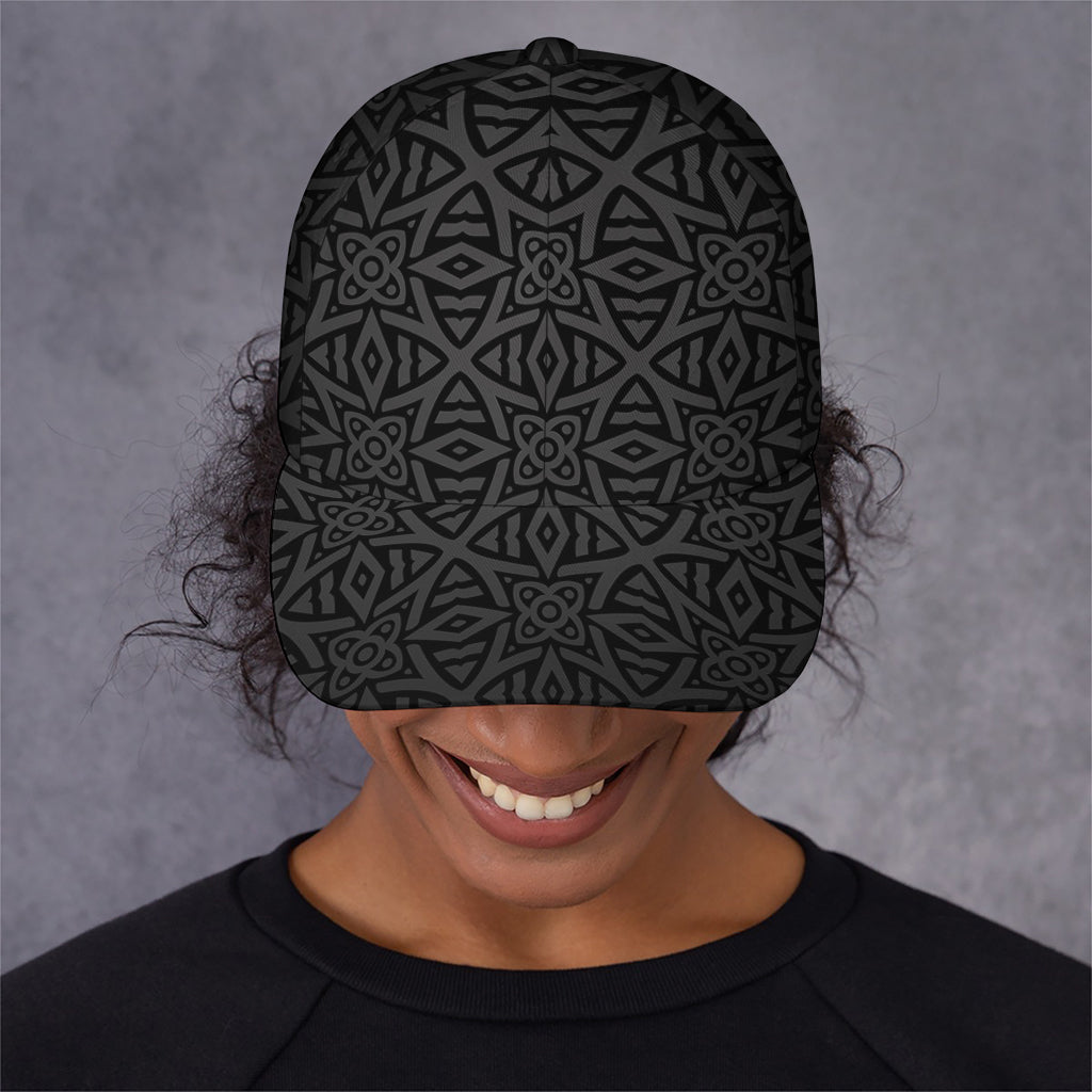 Black Celtic Symbol Pattern Print Baseball Cap