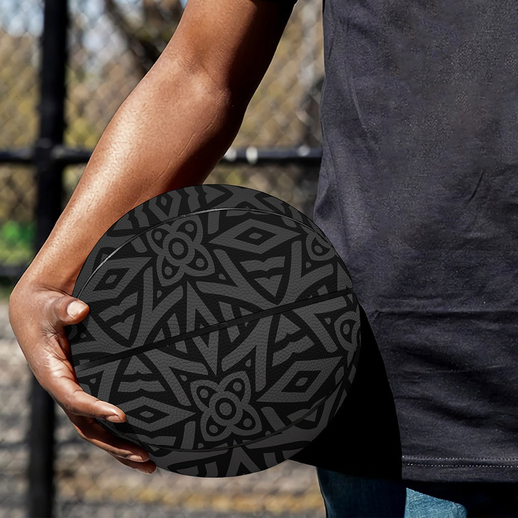 Black Celtic Symbol Pattern Print Basketball