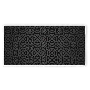 Black Celtic Symbol Pattern Print Beach Towel