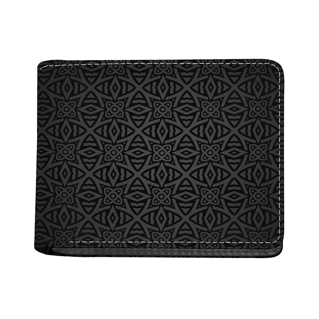 Black Celtic Symbol Pattern Print Bifold Wallet