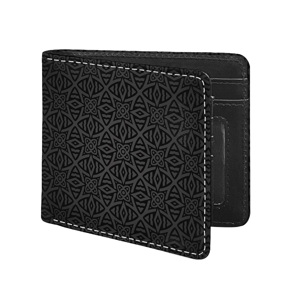 Black Celtic Symbol Pattern Print Bifold Wallet