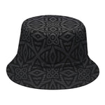 Black Celtic Symbol Pattern Print Bucket Hat