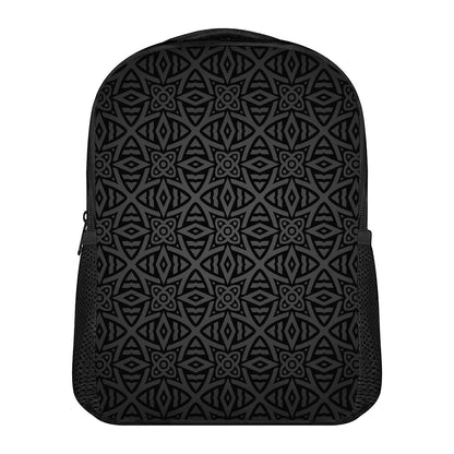Black Celtic Symbol Pattern Print Casual Backpack