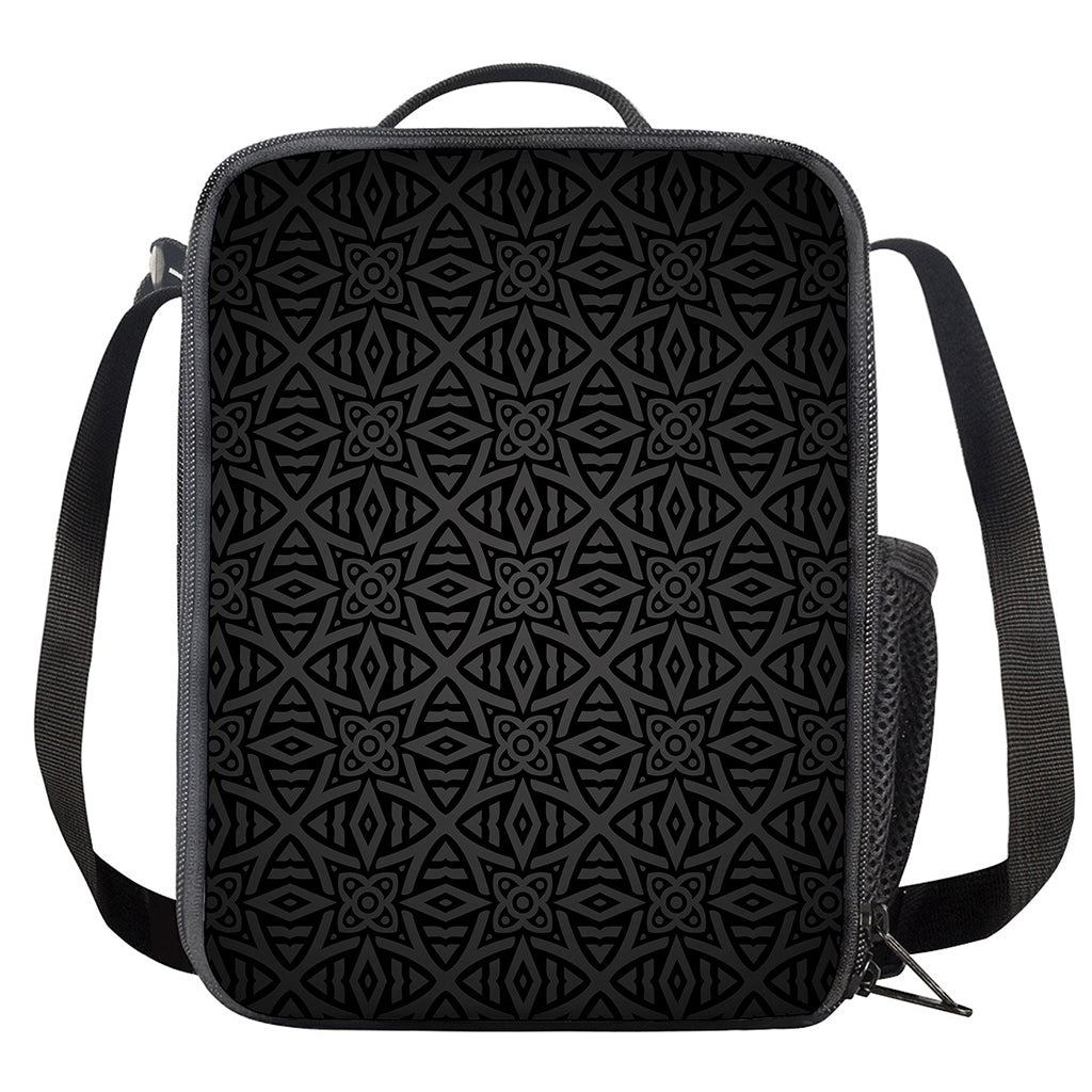 Black Celtic Symbol Pattern Print Crossbody Lunch Bag