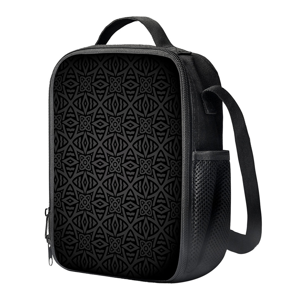Black Celtic Symbol Pattern Print Crossbody Lunch Bag