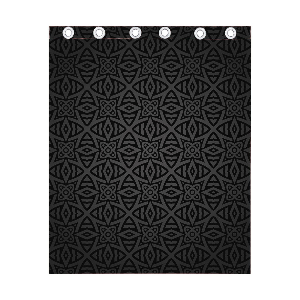 Black Celtic Symbol Pattern Print Curtain
