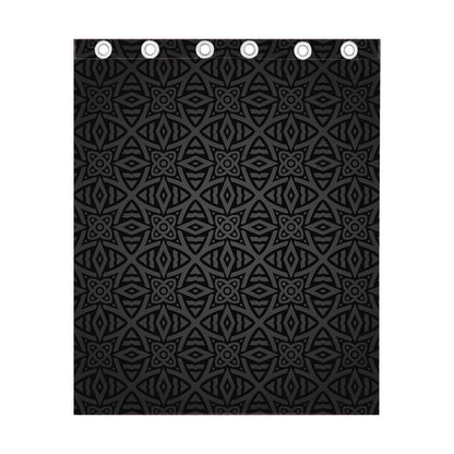 Black Celtic Symbol Pattern Print Curtain