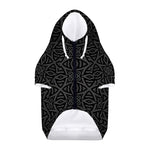 Black Celtic Symbol Pattern Print Dog Zip Up Hoodie