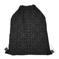 Black Celtic Symbol Pattern Print Drawstring Bag