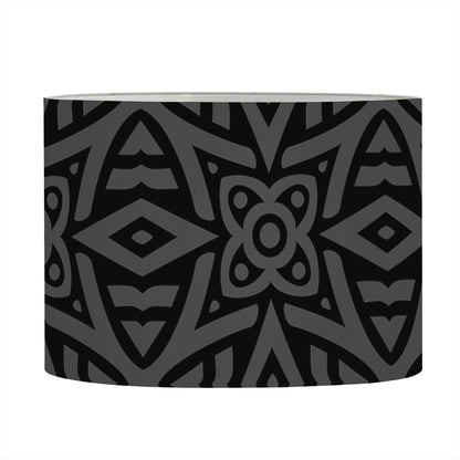 Black Celtic Symbol Pattern Print Drum Lamp Shade