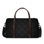 Black Celtic Symbol Pattern Print Duffle Bag