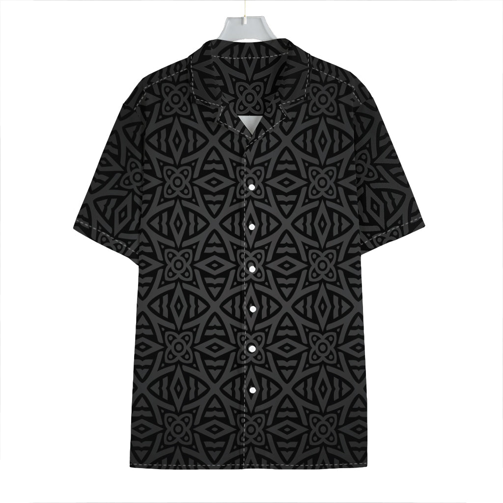 Black Celtic Symbol Pattern Print Hawaiian Shirt