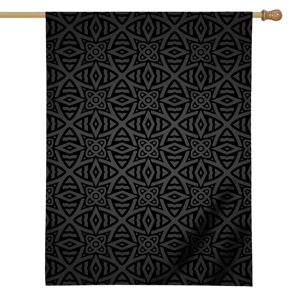 Black Celtic Symbol Pattern Print House Flag