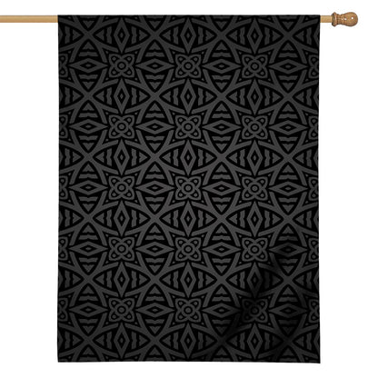 Black Celtic Symbol Pattern Print House Flag