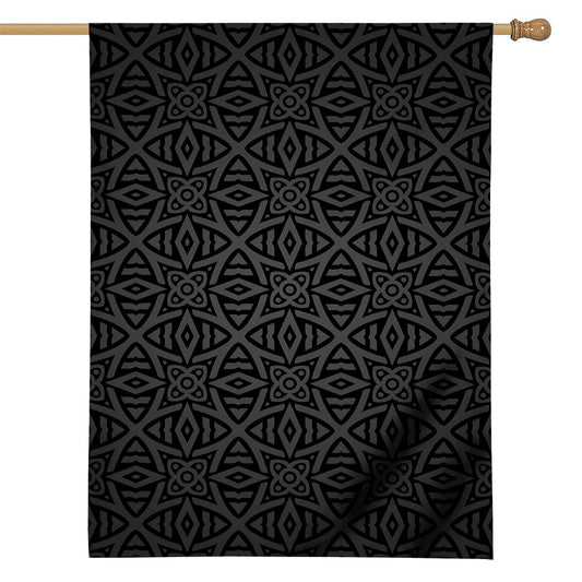 Black Celtic Symbol Pattern Print House Flag