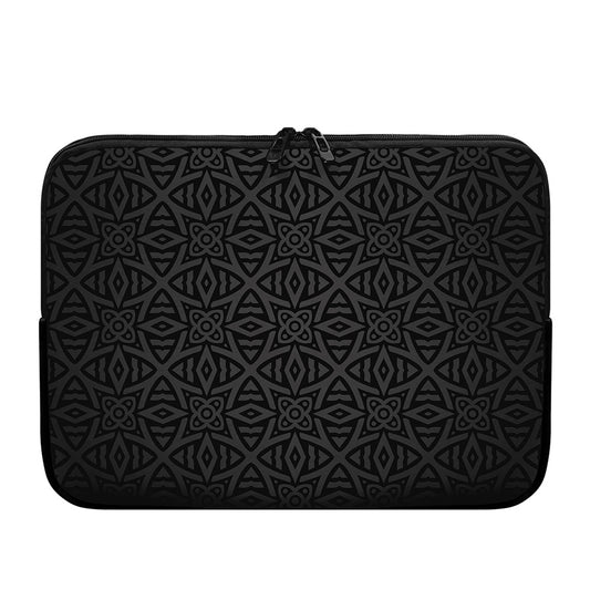 Black Celtic Symbol Pattern Print Laptop Sleeve