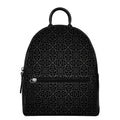 Black Celtic Symbol Pattern Print Leather Backpack