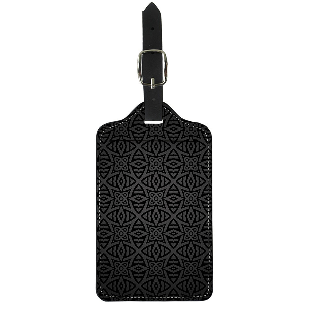 Black Celtic Symbol Pattern Print Luggage Tag