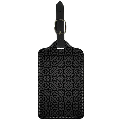 Black Celtic Symbol Pattern Print Luggage Tag
