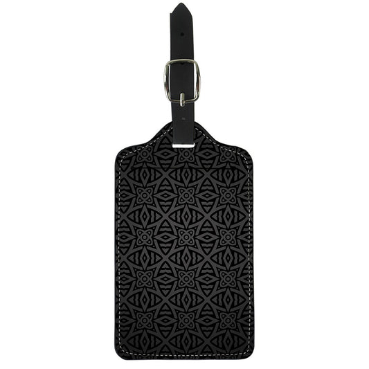 Black Celtic Symbol Pattern Print Luggage Tag