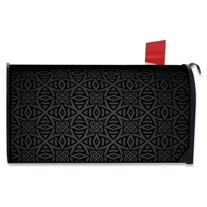 Black Celtic Symbol Pattern Print Mailbox Cover