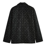 Black Celtic Symbol Pattern Print Men's Blazer