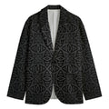 Black Celtic Symbol Pattern Print Men's Cotton Blazer