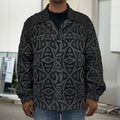 Black Celtic Symbol Pattern Print Men's Shirt Jacket