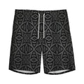 Black Celtic Symbol Pattern Print Men's Athletic Shorts