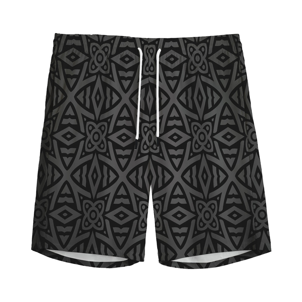 Black Celtic Symbol Pattern Print Men's Sports Shorts