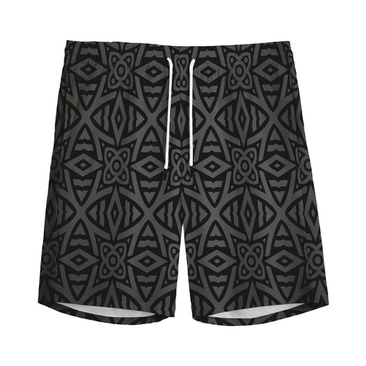 Black Celtic Symbol Pattern Print Men's Sports Shorts