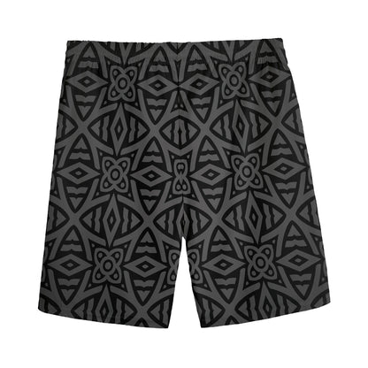 Black Celtic Symbol Pattern Print Men's Sports Shorts