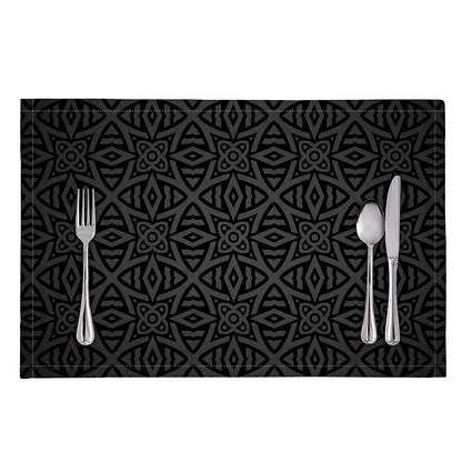 Black Celtic Symbol Pattern Print Placemat