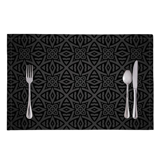 Black Celtic Symbol Pattern Print Placemat