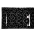 Black Celtic Symbol Pattern Print Placemat