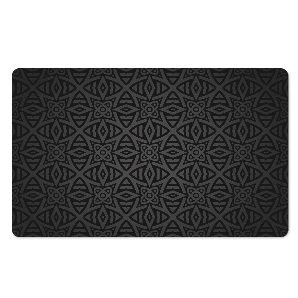 Black Celtic Symbol Pattern Print Polyester Doormat