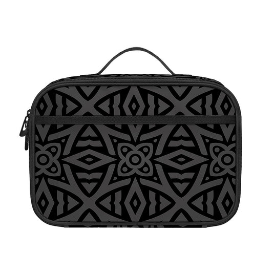 Black Celtic Symbol Pattern Print Portable Lunch Bag