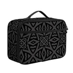 Black Celtic Symbol Pattern Print Portable Lunch Bag