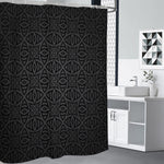 Black Celtic Symbol Pattern Print Premium Shower Curtain