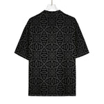 Black Celtic Symbol Pattern Print Rayon Hawaiian Shirt