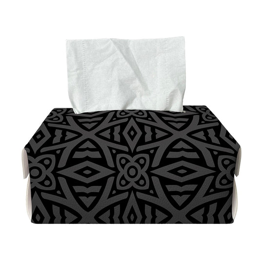 Black Celtic Symbol Pattern Print Rectangle Tissue Box Cover