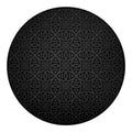 Black Celtic Symbol Pattern Print Round Blanket