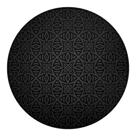 Black Celtic Symbol Pattern Print Round Blanket